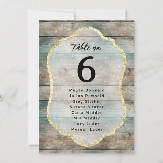 Sjofele Chic Pastelkleurige Houten Tafel Nummer (Voorkant)