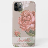 Sjofele Chic Perzik Blozende Roze Rozen Bloempatro Case-Mate iPhone Case (Achterkant)