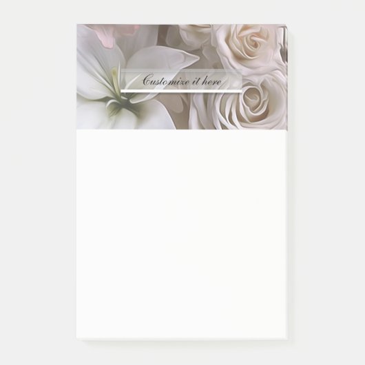 Sjofele Chic Roze Bloemige Landelijke Bloemen Cust Post-it® Notes (Voorkant)
