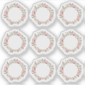 Sjofele Chic Roze Bloemrozen Krans Planner Vel Sticker (Voorkant)