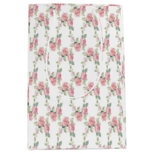 Sjofele Chic Roze Roos Bloemig Medium Cadeauzakje