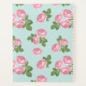 Sjofele Chic Rozen Retro Trendy Teal Planner (Achterkant)