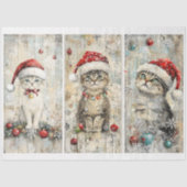Sjofele Chic Schattige Kerstkatten Kittens AM5 Déc Tissuepapier (Voorkant)
