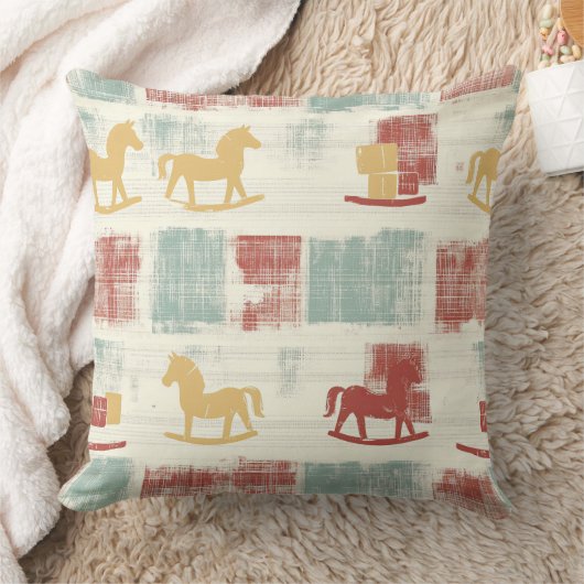 Sjofele Chic Schommelend Paard Plaid Patroon Kussen (Deken)
