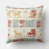 Sjofele Chic Schommelend Paard Plaid Patroon Kussen (Achterkant)