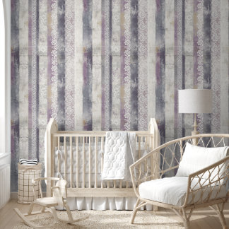 Sjofele Chic Streep Lavendel Crème Landelijk Behang