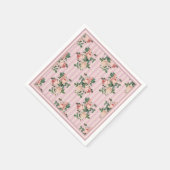 Sjofele chic strepen en roze rozen   servet (Hoek)