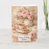 Sjofele Chic Theekop met Rozen Kaart (Voorkant)