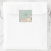Sjofele chic theepartij bruidsborrel vierkante sticker (Tas)