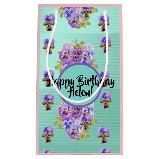 Sjofele chic turquoise aqua bloemen bloemengeschen klein cadeauzakje (Voorkant)