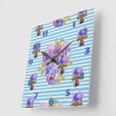 Sjofele Chic Turquoise Rozen Roos Kunst Dames Kame Vierkante Klok (Hoek)