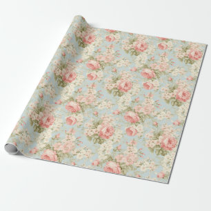 Sjofele Chic Vintage Bloemrijke Victoriaanse Roze Cadeaupapier
