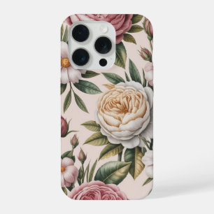 Sjofele chic vintage rozen cottagecore  iPhone 15 pro case