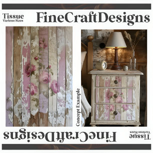 Sjofele Chic Vintage Rozen Op Hout A2L Decoupage Tissuepapier