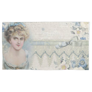 Sjofele Chic Vintage Victoriaanse Dame met Bloemen Kussensloop