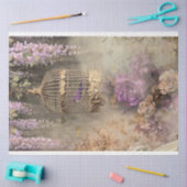 Sjofele Chic Vintage Vogelkooi, Vogel & Bloemen Tissuepapier (Craft)