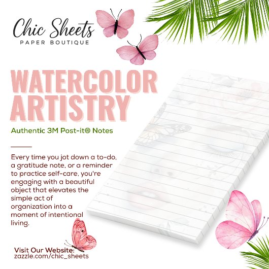 Sjofele Chic Waterverf Kunstzinnig Ontwerp 3M Post-it® Notes