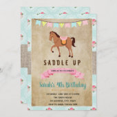 Sjofele chic westerse paard feest uitnodiging (Voorkant / Achterkant)