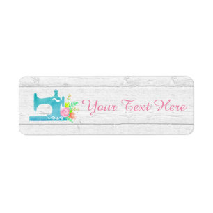 Sjofele Cottage Chic Naaimachine Rustiek Hout Etiket