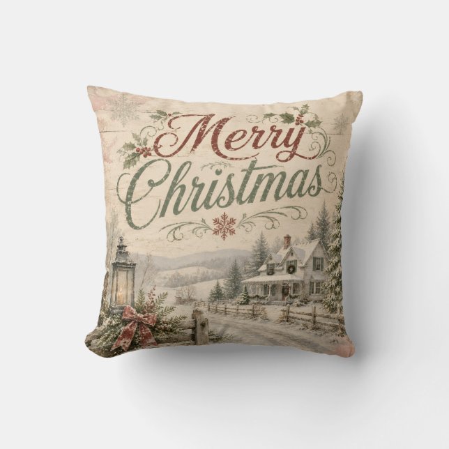 sjofele landschap kerstkussen kussen (Voorkant)