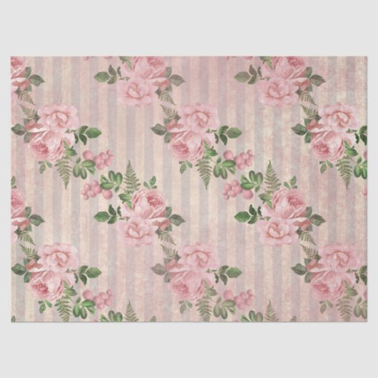 Sjofele Roze Bloem Serie Ontwerp 6 Tissuepapier (Voorkant)