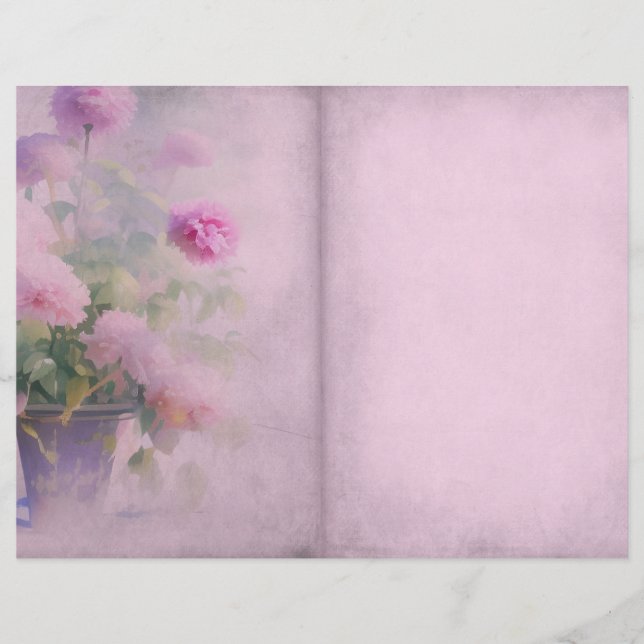 Sjofele Roze Bloemen Journal Pagina (Voorkant)