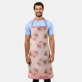 Sjofele Roze Bloemenserie Ontwerp 1 Schort (Gedragen)