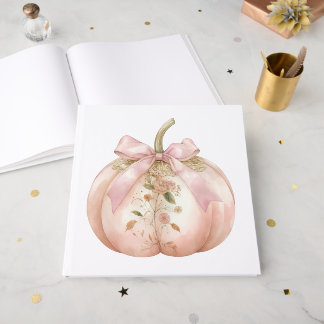 Sjofele Roze Bloemige Pompoen Coquette Herfst Gastenboek