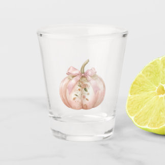 Sjofele Roze Bloemige Pompoen Coquette Herfst Shot Glas