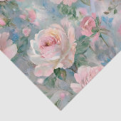 Sjofele Roze Chic Bloemige Vintage Tissuepapier (Detail)
