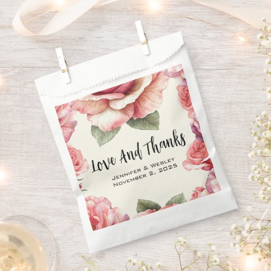 Sjofele Roze Roos Bedankzakje (Geknipt)