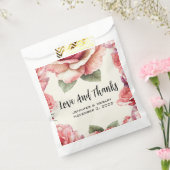 Sjofele Roze Roos Bedankzakje (Gezegeld)