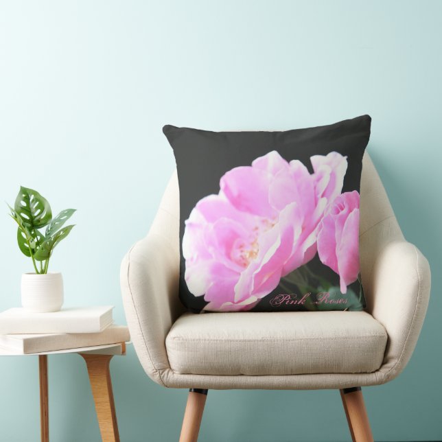 Sjofele Roze Roos Kussen (Stoel)