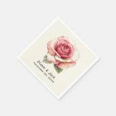 Sjofele Roze Roos Servet (Hoek)