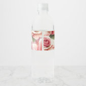 Sjofele Roze Roos Waterfles Etiket (Achterkant)