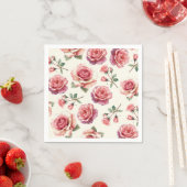 Sjofele Roze Rozen Voor Altijd Servet (Insitu)
