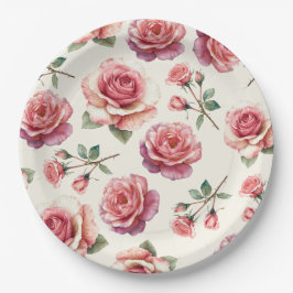 Sjofele Roze Rozen Voorgoed Papieren Bordje