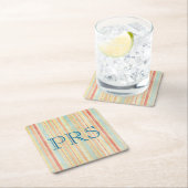 Sjofele Strepen Monogram Kartonnen Onderzetters (Insitu)