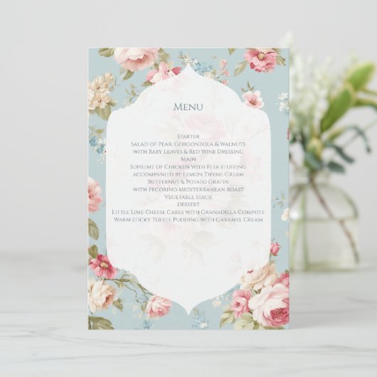 Sjofte chic bloemen menu (Staand voorkant)