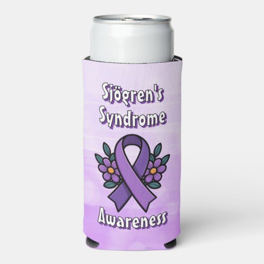 Sjögren's Awareness | Purple Ribbon Seltzer Blikjeskoeler (Seltzer Voorkant)