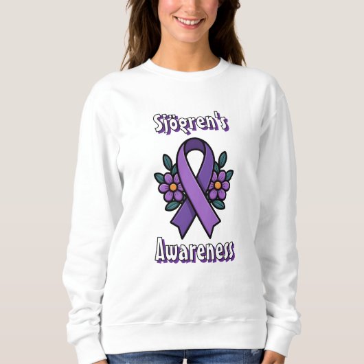 Sjögren's Awareness | Purple Ribbon with flowers Trui (Voorkant)