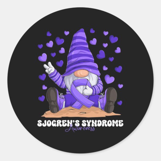Sjogren's Syndrome Awareness Month Purple Ribbon G Ronde Sticker (Voorkant)