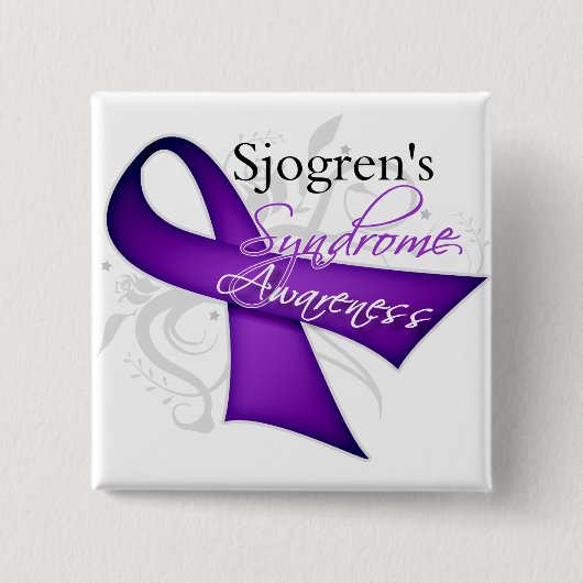 Sjogren's Syndrome Awareness Vierkante Button 5,1 Cm (Voorkant)