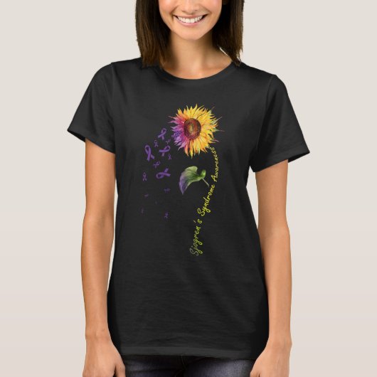 Sjogren's syndrome bewustzijn zonnebloem t-shirt (Voorkant)
