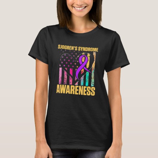 Sjogren's Syndrome Survivor Learn Warrior T-shirt (Voorkant)
