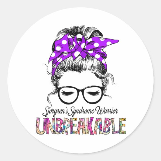 Sjorgren's Syndrome Awareness Ribbon Support Gifts Ronde Sticker (Voorkant)
