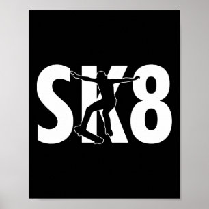 Sk8 Cool Skateboard Ontwerp Skateboarden Trucs Sk Poster