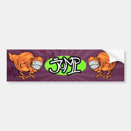 SK8 Dinosticker Bumpersticker (Voorkant)