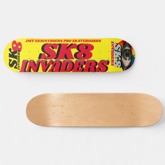 SK8 INVADERS 8 1/4 "Skateboard Deck Persoonlijk Skateboard (Horizontaal)