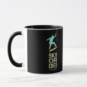 SK8 of sterven! Olli Skater Vintage voor Skateboar Mok
